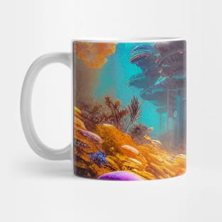 Abstract Another World Aliens City Mug